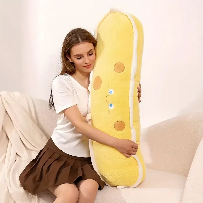 Almohada larga de felpa ultra suave para quienes duermen de lado: uso versátil como cojín