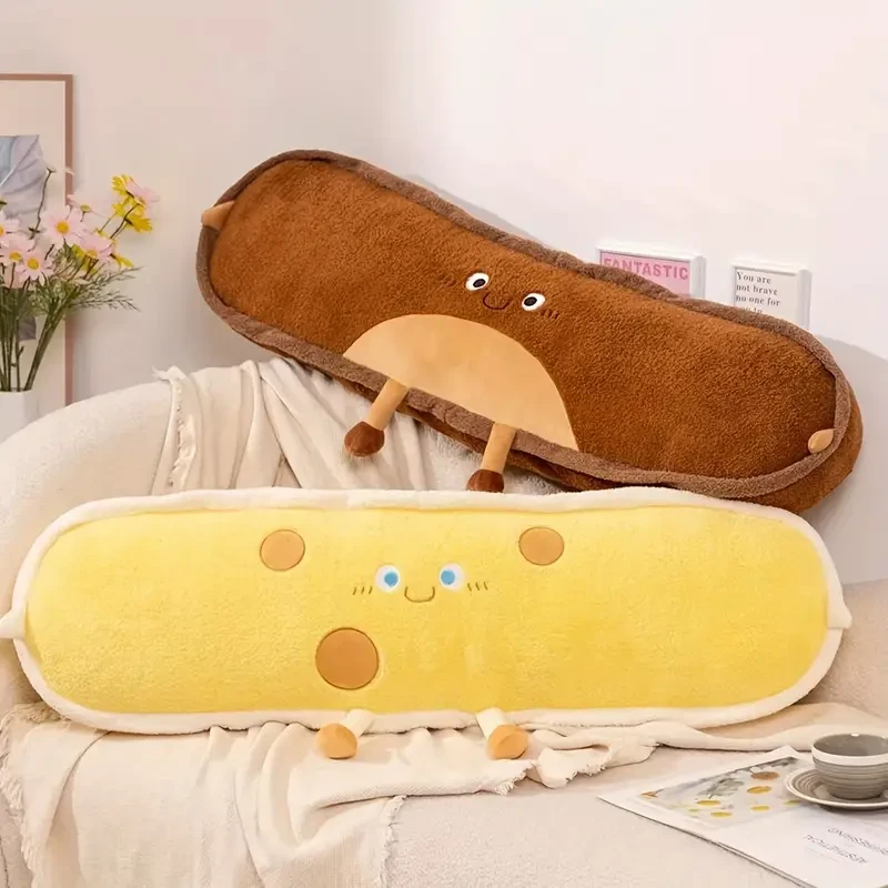 Almohada larga de felpa ultra suave para quienes duermen de lado: uso versátil como cojín