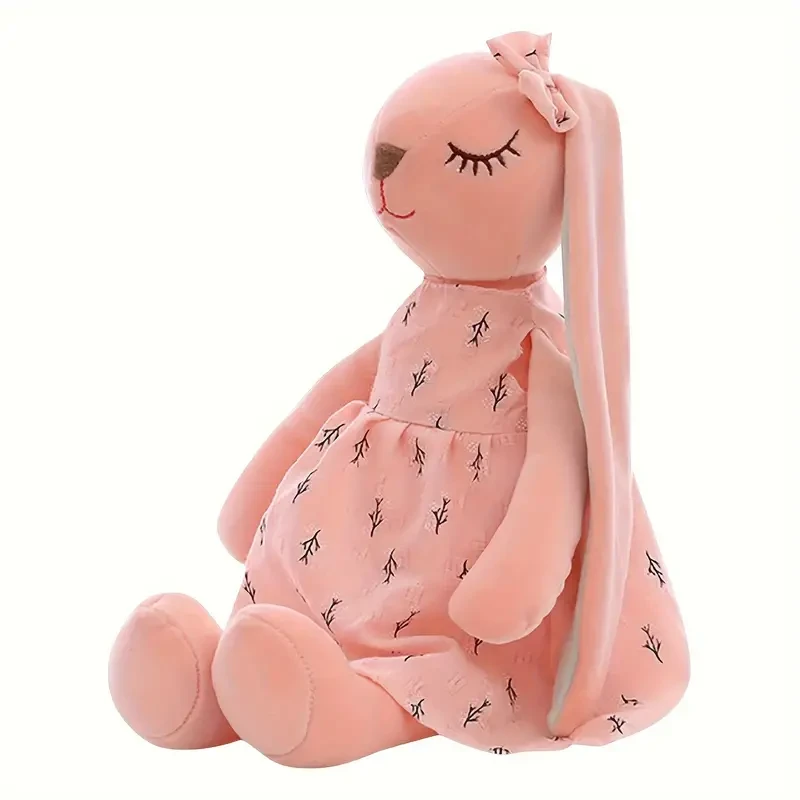 Conejo de orejas largas kawaii, peluche de conejito de Pascua