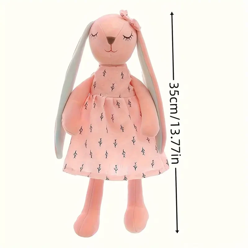 Conejo de orejas largas kawaii, peluche de conejito de Pascua