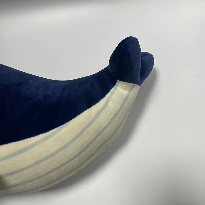 Peluche de ballena azul de 45 cm, suave, de poliéster, para todas las edades.