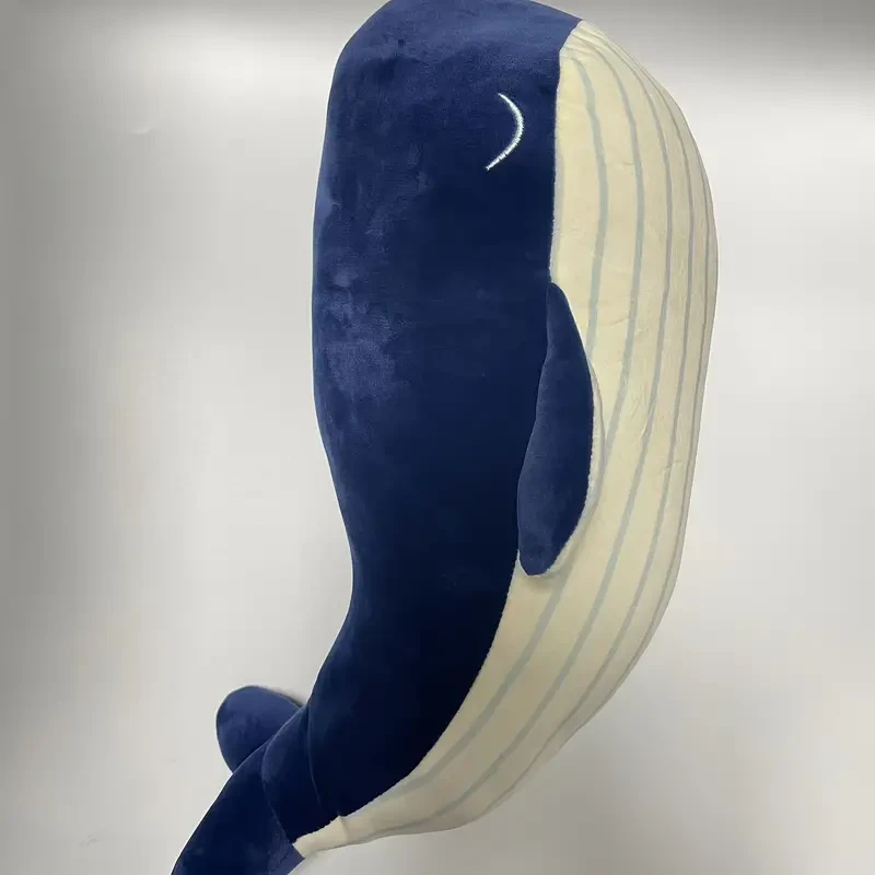 Peluche de ballena azul de 45 cm, suave, de poliéster, para todas las edades.