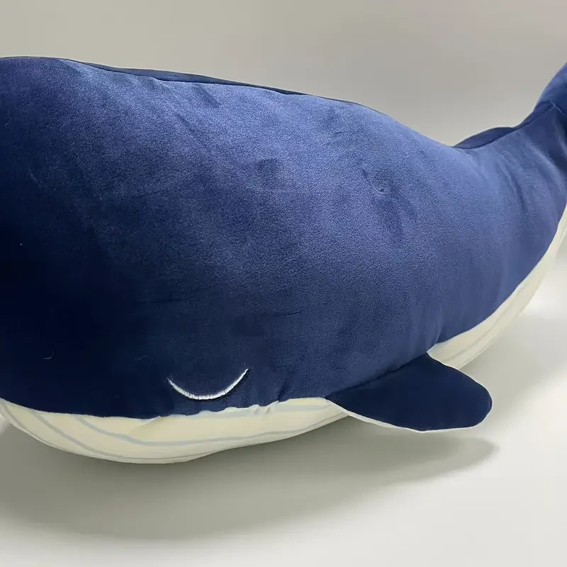 Peluche de ballena azul de 45 cm, suave, de poliéster, para todas las edades.