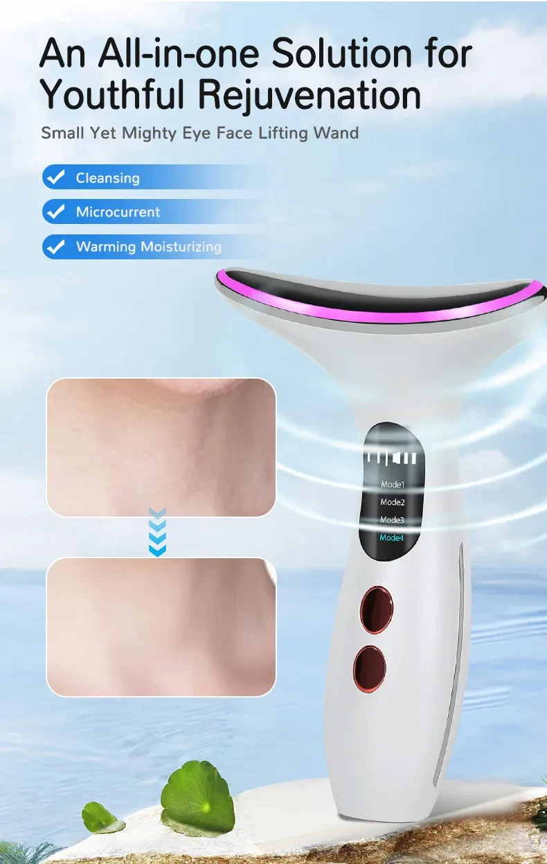 Aparato de belleza multifuncional ligero para rostro y cuello