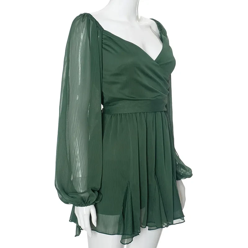 Vestido corto ajustado de color liso para mujer