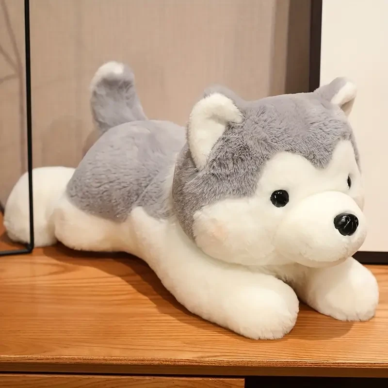 Peluche de husky gris tierno