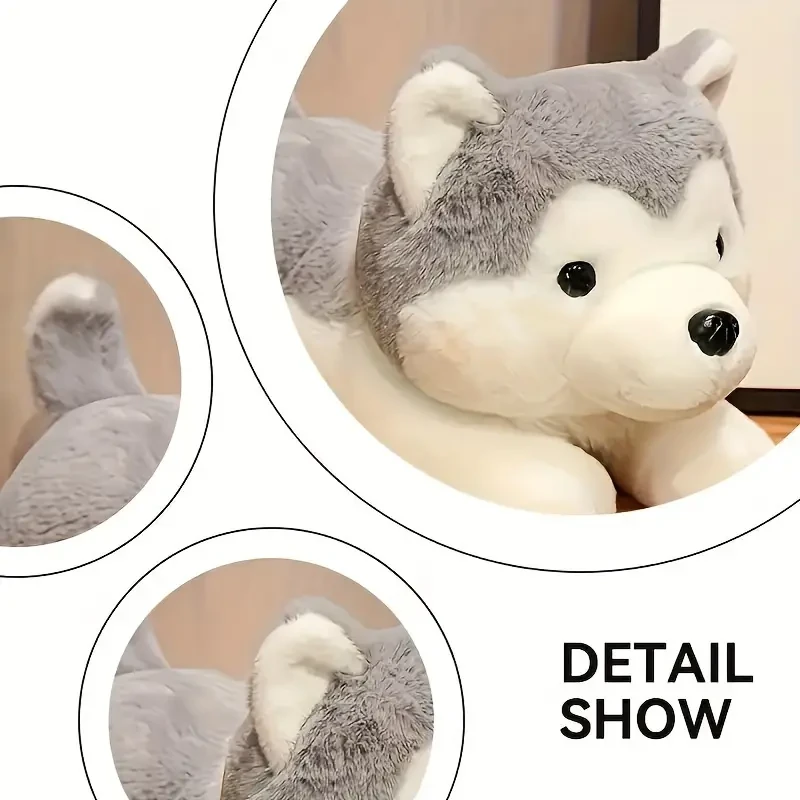 Peluche de husky gris tierno
