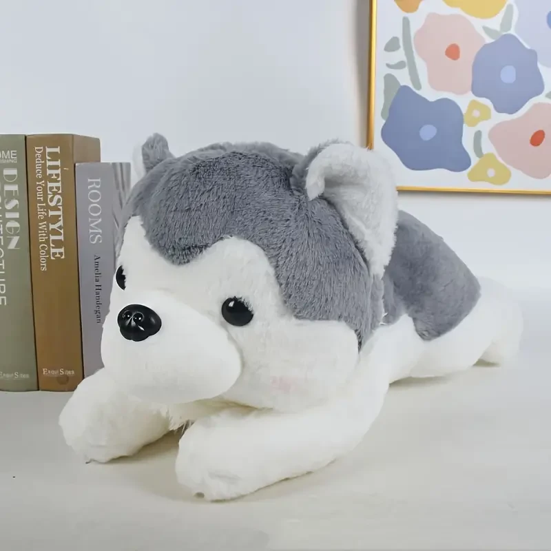 Peluche de husky gris tierno