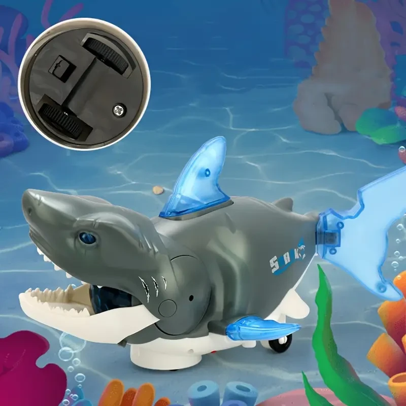 Tiburón eléctrico interactivo con luces y música