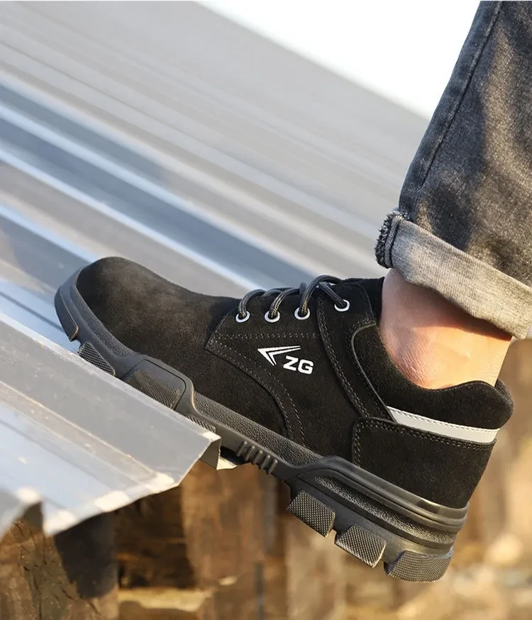 Zapatos de seguridad de cuero genuino resistentes al desgaste