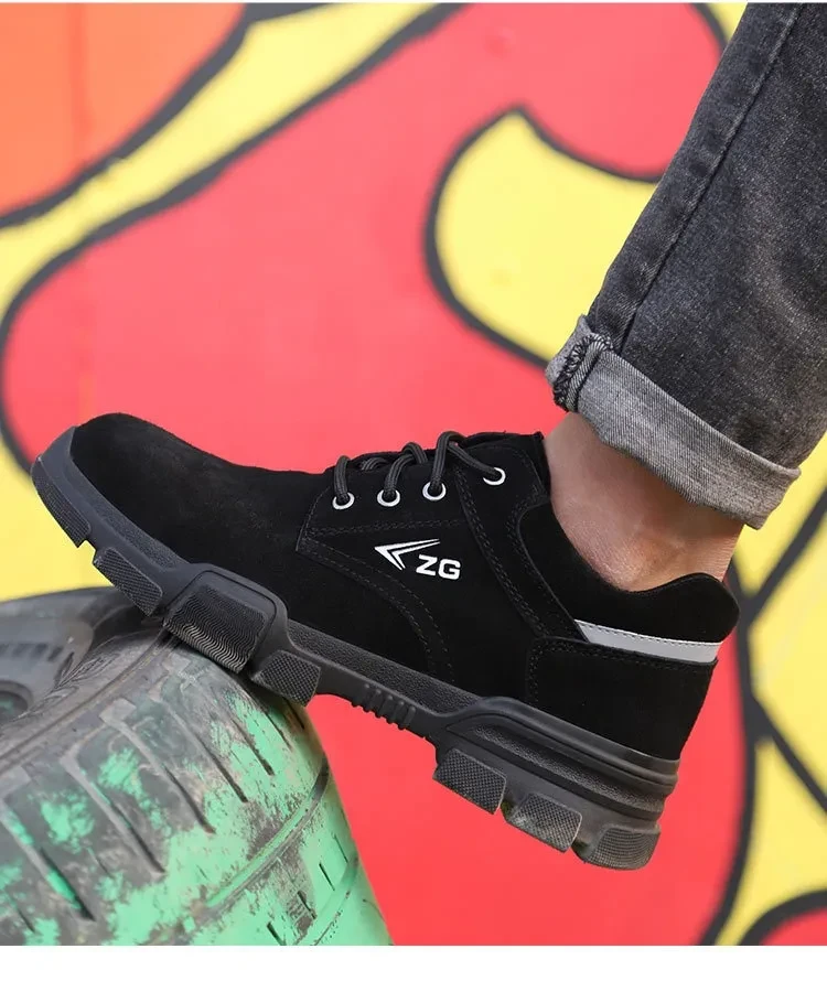 Zapatos de seguridad de cuero genuino resistentes al desgaste