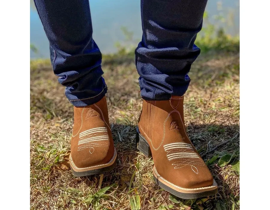 Tacón plano de ante vintage