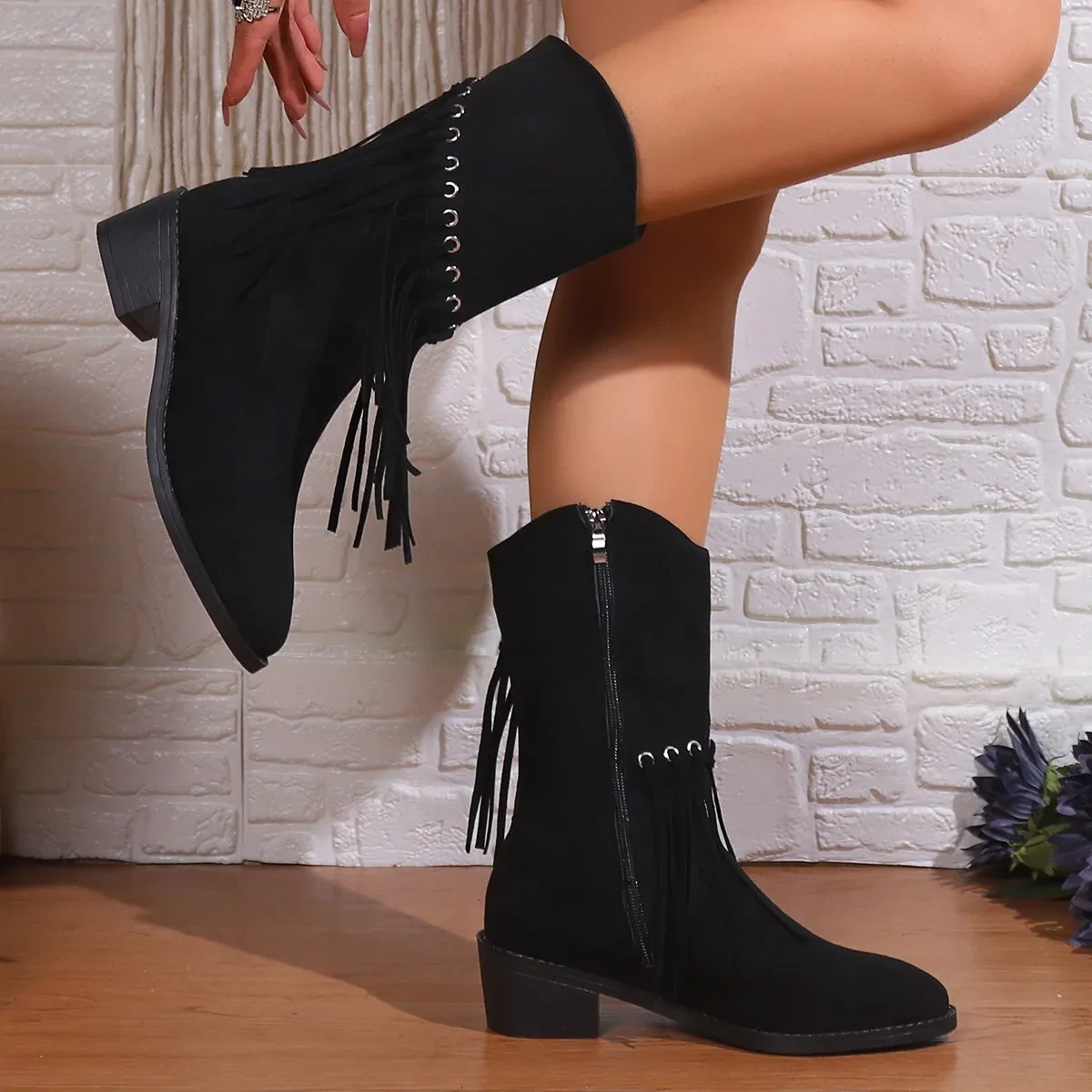 Botas retro francesas para mujer