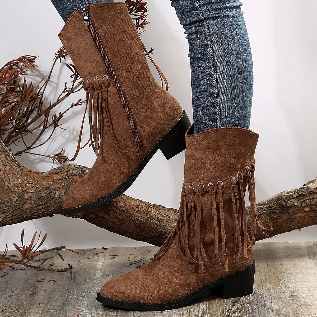 Botas retro francesas para mujer