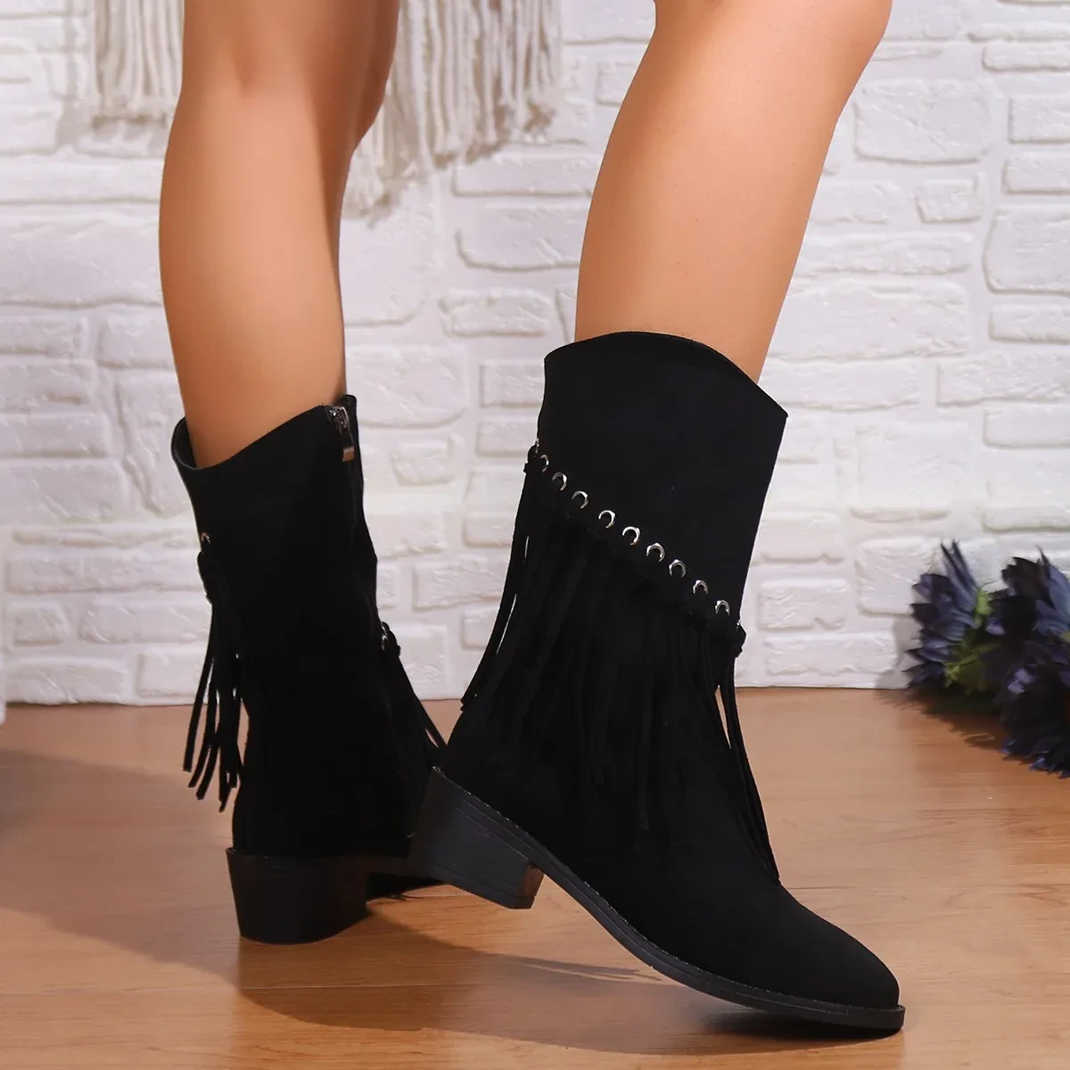 Botas retro francesas para mujer