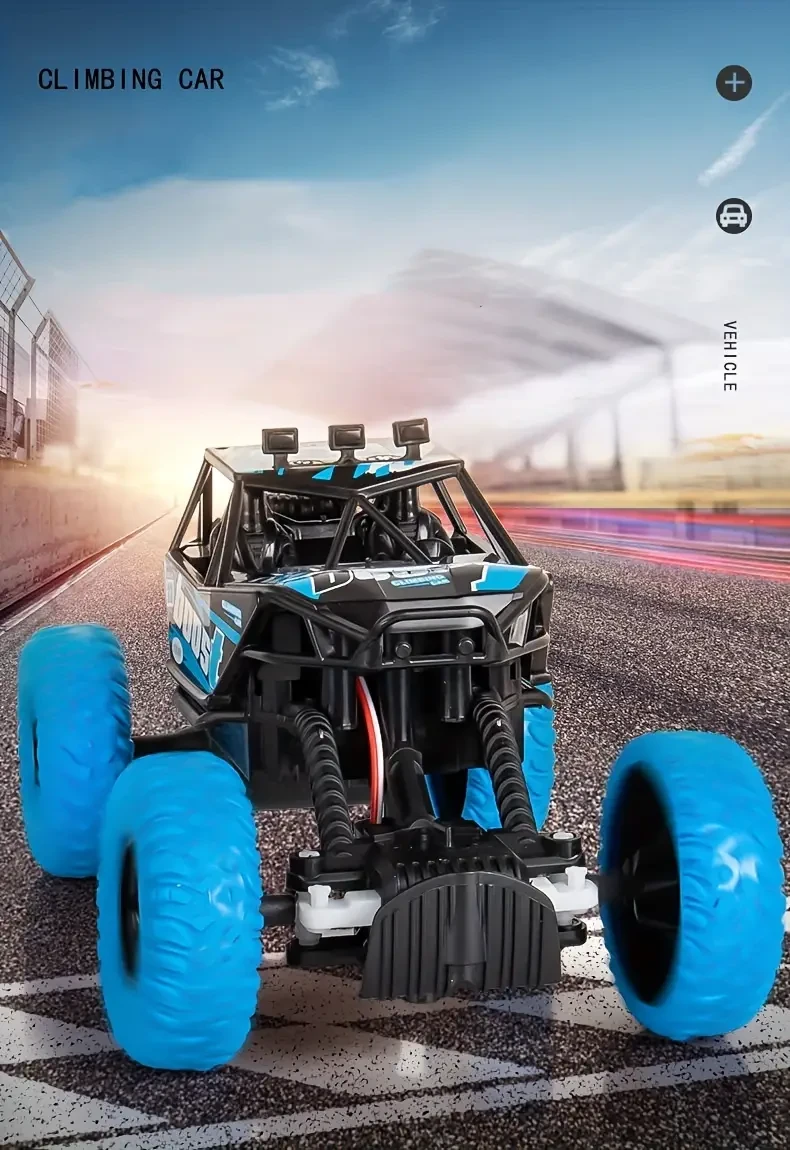 Coche todoterreno de escalada con control remoto, coche de carreras de alta velocidad, luz de carga, modelo de coche de juguete como regalo de Halloween