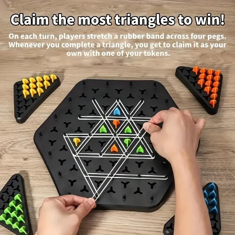 Juego de ajedrez triangular y banda elástica