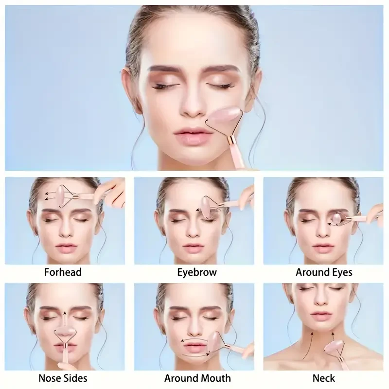 Masajeador facial con rodillo en forma de corazón