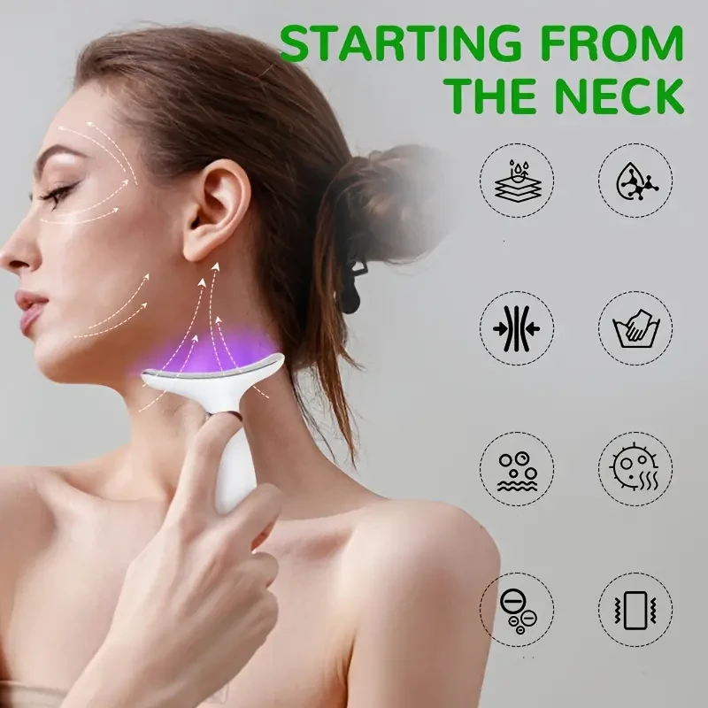 Masajeador facial con luz LED y calor de 7 colores