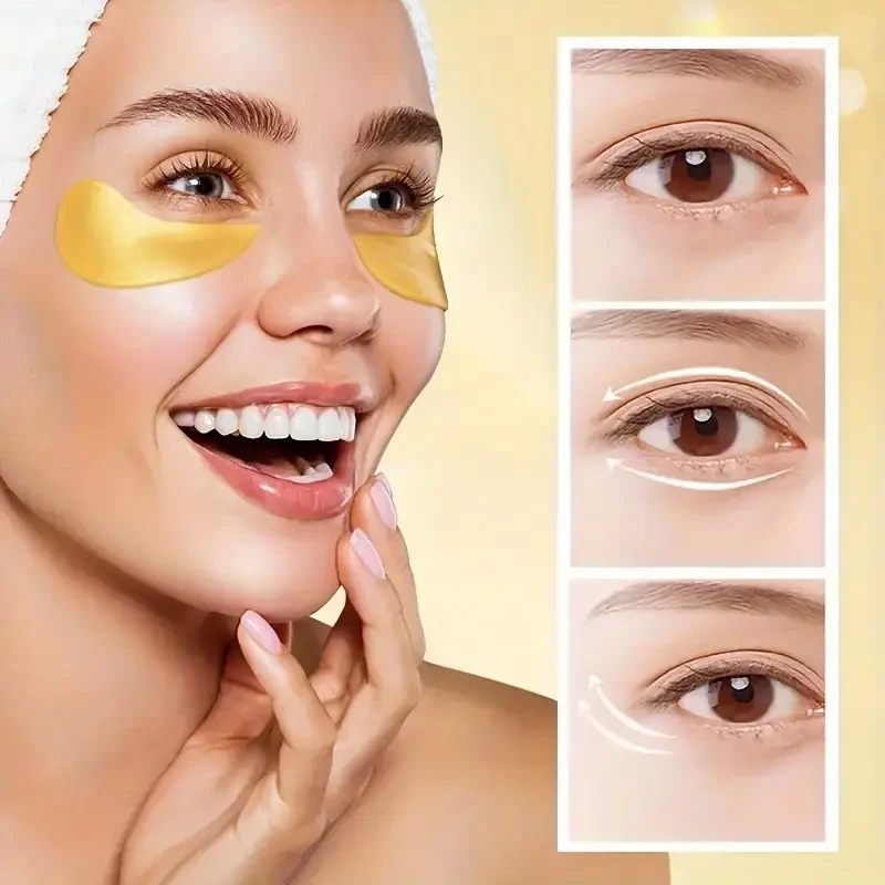 30 pares de mascarillas de ojos de lujo doradas de 24 quilates