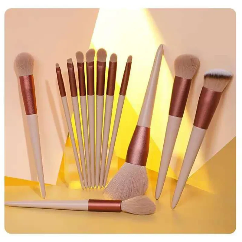 Juego de brochas de maquillaje con pelo de animal, sombra de ojos, polvos sueltos