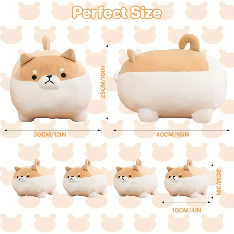 Peluche Shiba Inu de 40,64 cm con 4 crías en su barriga, Shiba Inu de peluche