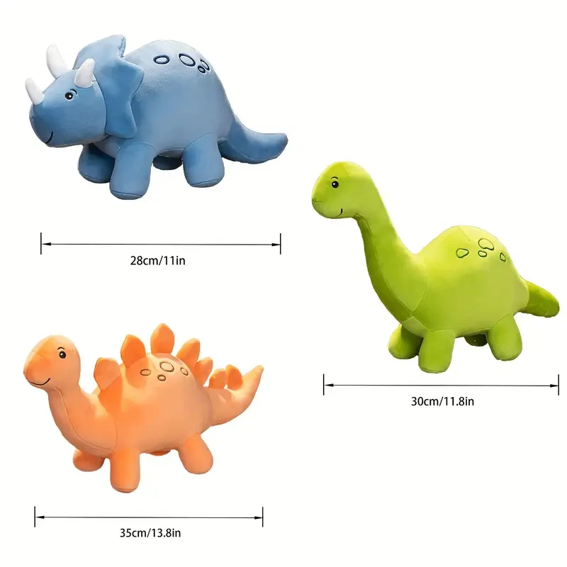 Peluches de dinosaurio de dibujos animados, peluches de triceratops kawaii, lindos peluches de Dion