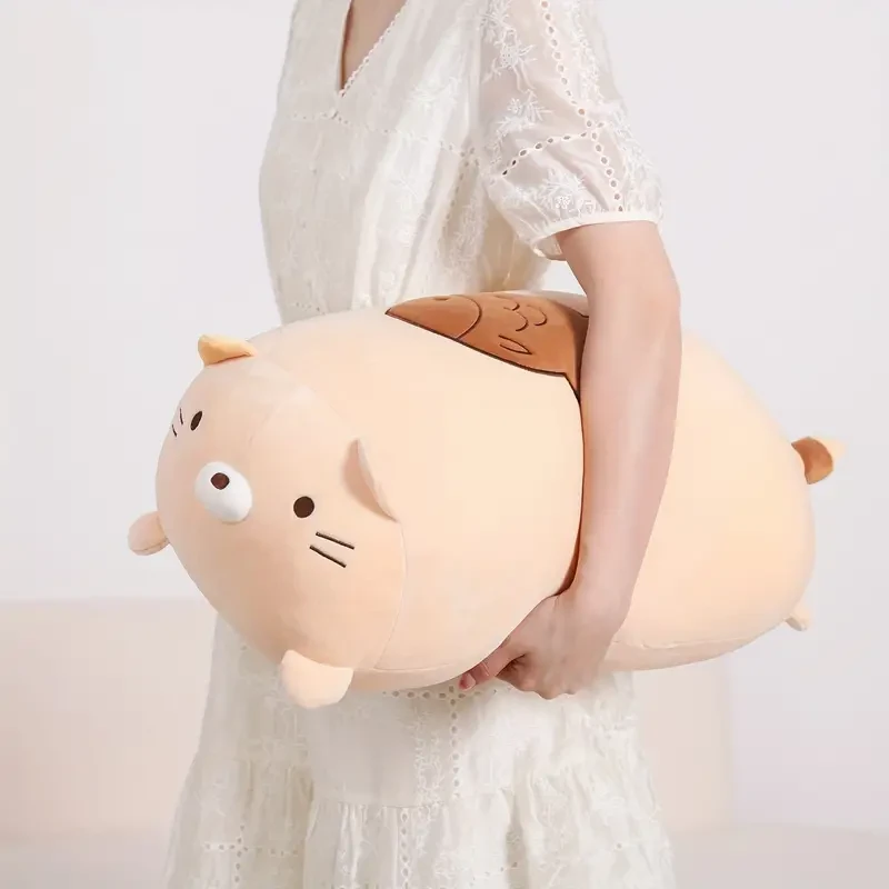 Almohada de peluche de gato de licra, 60,96 cm, suave y esponjosa.