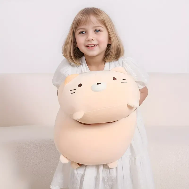 Almohada de peluche de gato de licra, 60,96 cm, suave y esponjosa.