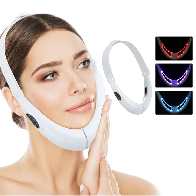 Nuevo instrumento de belleza para adelgazar el rostro con luz de color y microcorriente