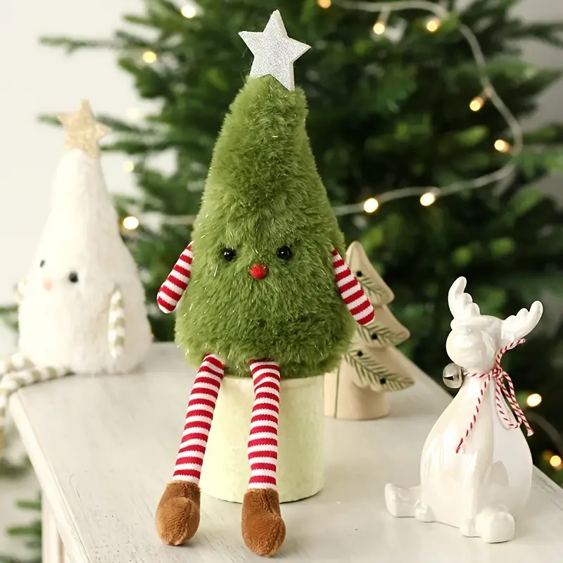 Adorable muñeco de peluche para árbol de Navidad, perfecto para decorar el hogar y fiestas, tela de algodón suave, decoración navideña.