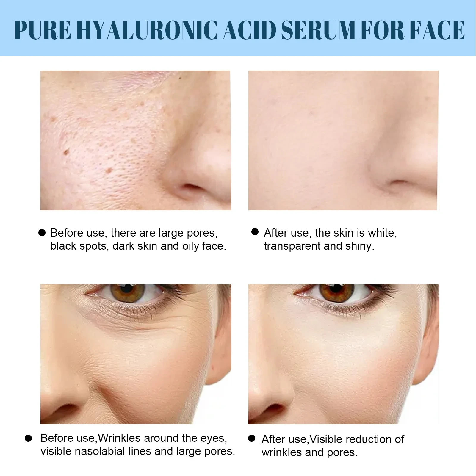 Hidratante facial líquido con ácido hialurónico