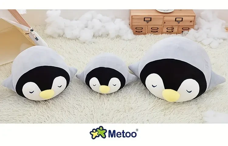 1 almohada de pingüino de peluche para adultos, suave y bonita, de tela.