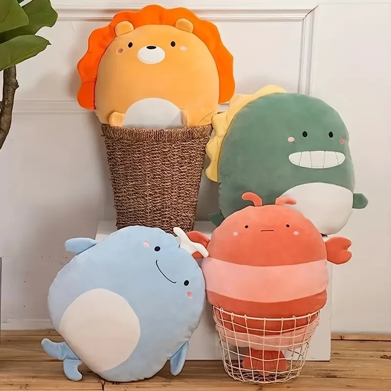 Almohada grande de peluche con forma de animal de dibujos animados
