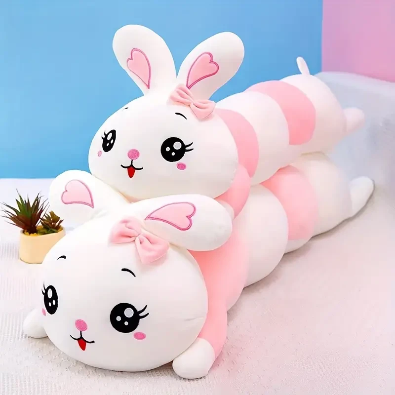 1 pieza de lindo conejo de dibujos animados de cuerpo largo de peluche lindo de alta calidad relleno