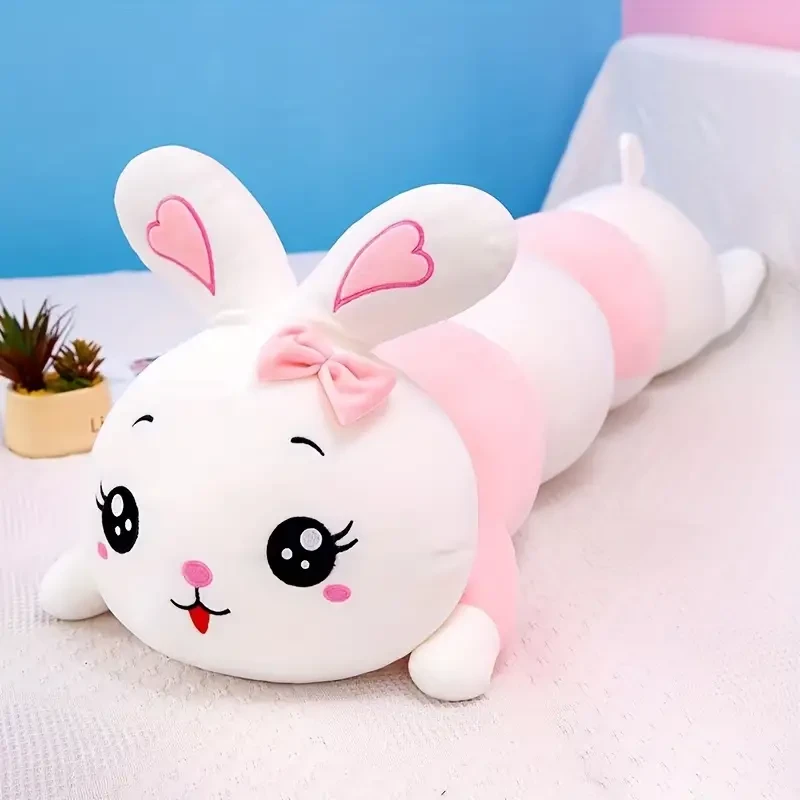 1 pieza de lindo conejo de dibujos animados de cuerpo largo de peluche lindo de alta calidad relleno
