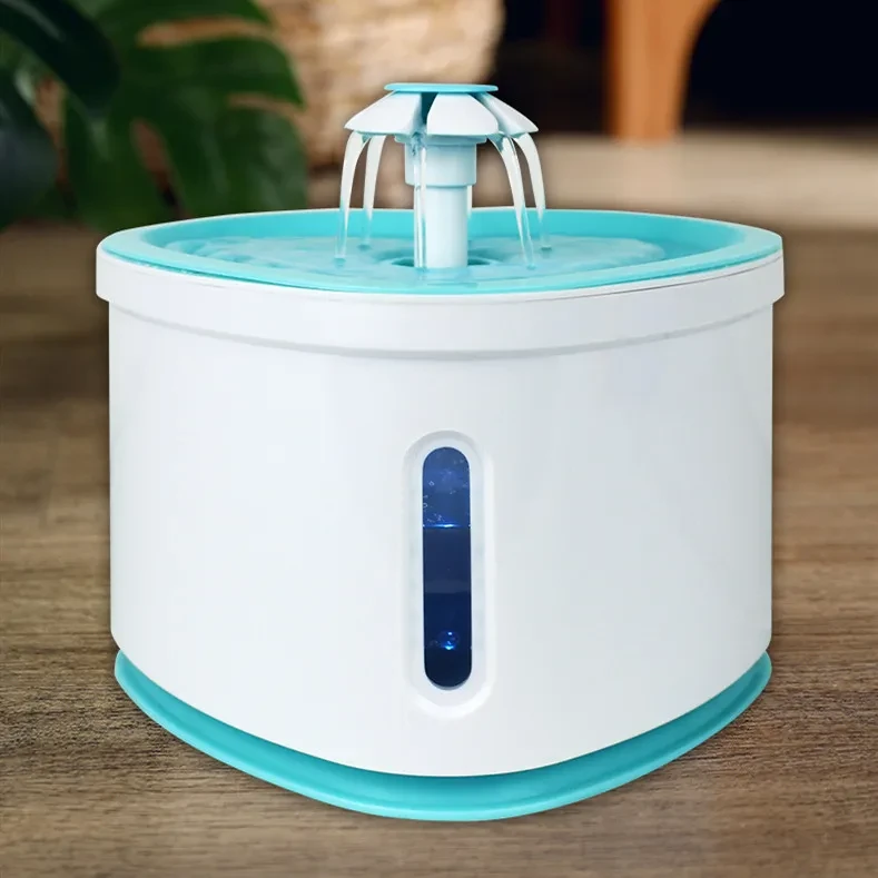 Fuente de agua automática para mascotas con LED, eléctrica y USB