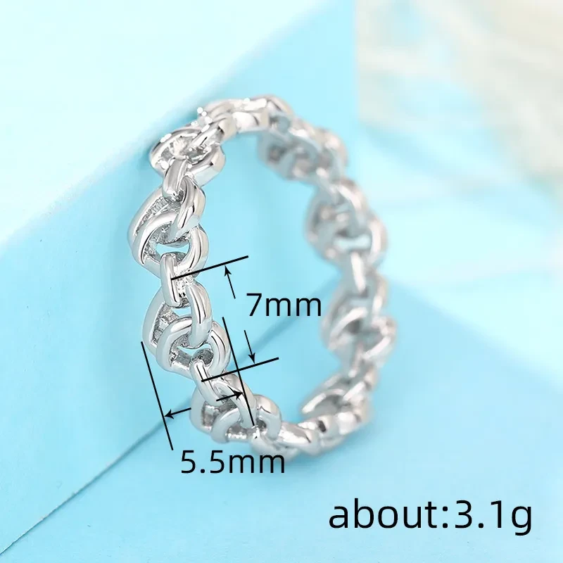 Anillo de cadena en forma de corazón para mujer