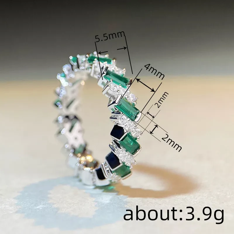 Anillo de circonita geométrica para mujer