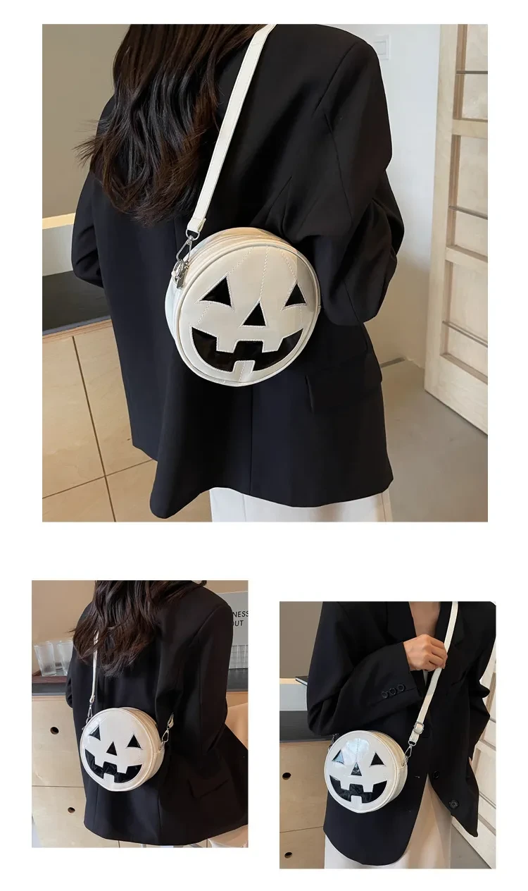 Bolso pequeño redondo de calabaza de Halloween para niñas
