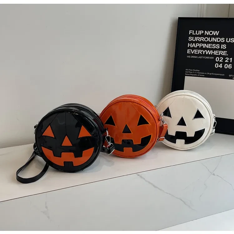 Bolso pequeño redondo de calabaza de Halloween para niñas