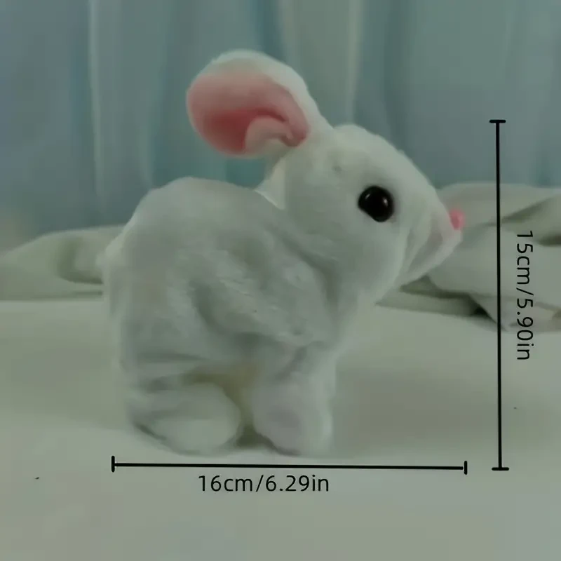 Conejo de peluche interactivo inteligente, mascota simulada de Pascua de pelo largo