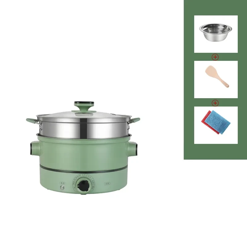 Olla eléctrica multifuncional pequeña para el hogar, olla para cocinar al vapor, olla para cocinar al vapor eléctrica con enchufe