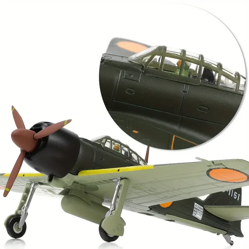Modelo de caza de metal JP A6M Zero, escala 1/72, fundido a presión, modelo de exhibición militar para colección.