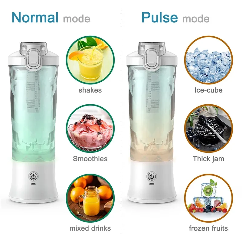 Licuadora portátil, exprimidor, licuadora de tamaño personal para batidos y smoothies con 6 cuchillas, mini licuadora, utensilios de cocina