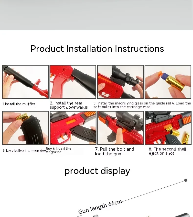 Juguete de pistola de balas blandas para niños