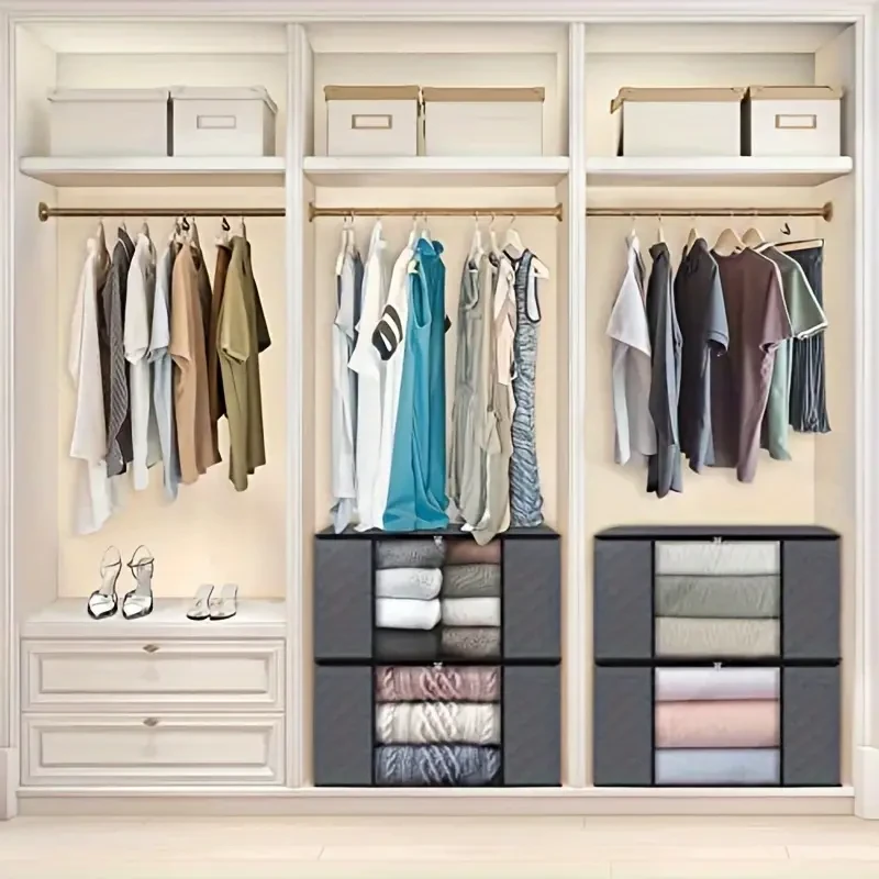 6 cajas de almacenamiento de tela plegables grandes