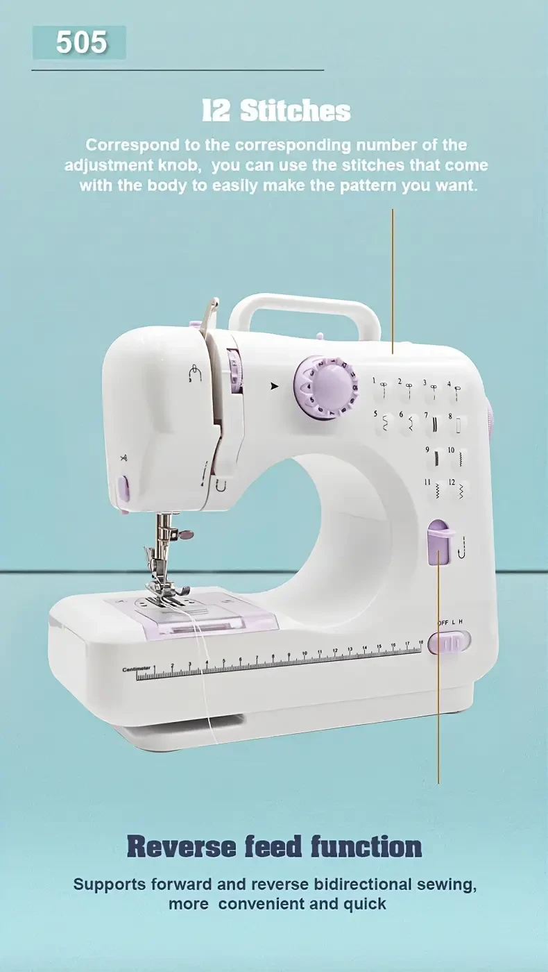 Máquina de coser portátil de velocidad ajustable