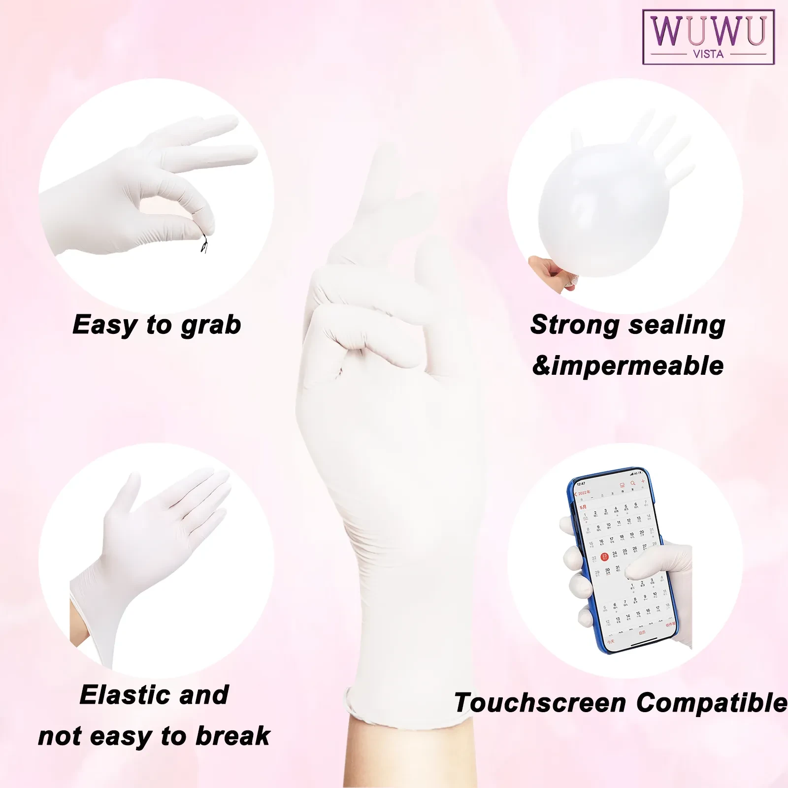 30 pares de guantes de nitrilo desechables envasados individualmente