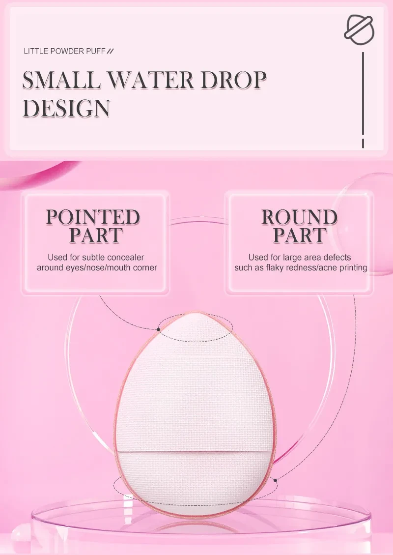 Base de maquillaje en polvo con forma de mini borla para dedos